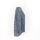 Trenery Navy Blue and Floral Blouse, Size M-3