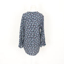 Trenery Navy Blue and Floral Blouse, Size M-4
