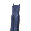Vintage blue sequin open back dress - 8-2