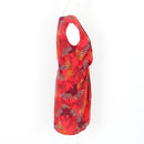 Red Printed Satin Mini Dress, Size 10-4