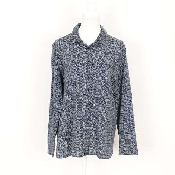 David Jones Navy and White Shirt, Size 14