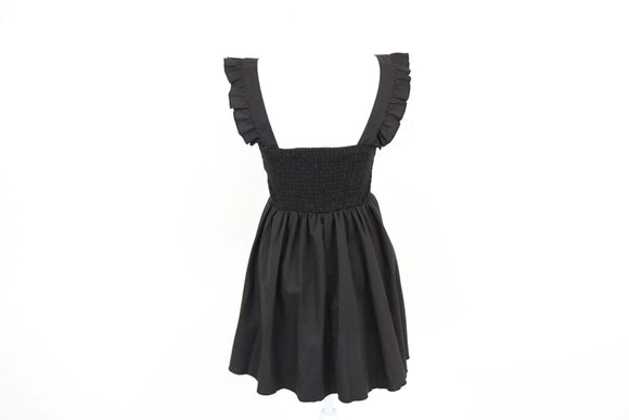 Black Ruffle-Sleeve Mini Dress | Size S | Brand New