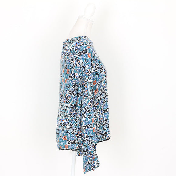 Woolworths Blue and Orange Blouse, Size 12