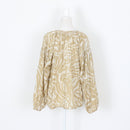 Beige and White Long-Sleeve Shirt, Size L-3