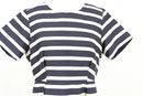 H&M White & Navy Striped Satin Mini Dress | Size 14 | Pre-Loved-2