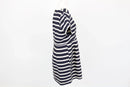 H&M White & Navy Striped Satin Mini Dress | Size 14 | Pre-Loved-3