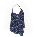 Blue and Floral Off-the-Shoulder Blouse, Size S-3