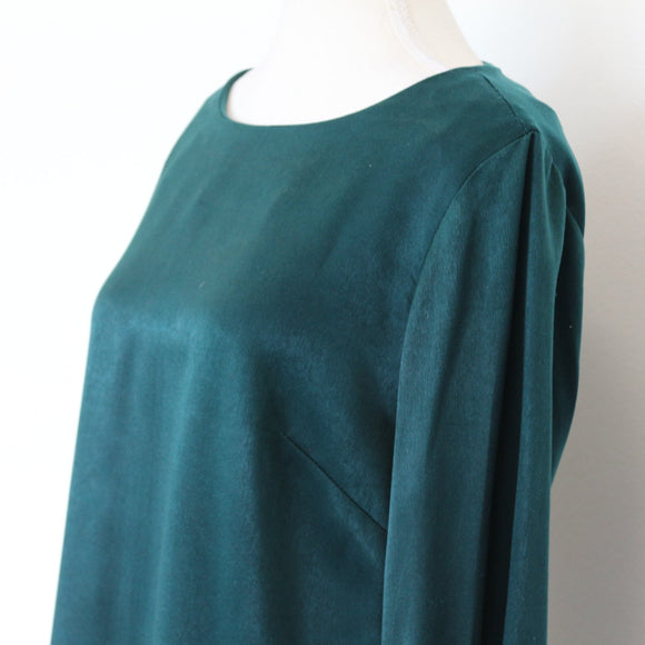 David Jones Emerald Green Satin Dress, Size 10