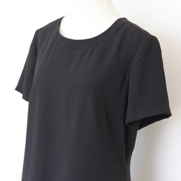 Black Chiffon T-Shirt-Style Dress, Size 14 - 0