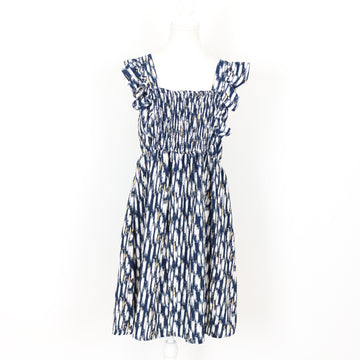 Blue, White and Yellow Summer Dress, Size M