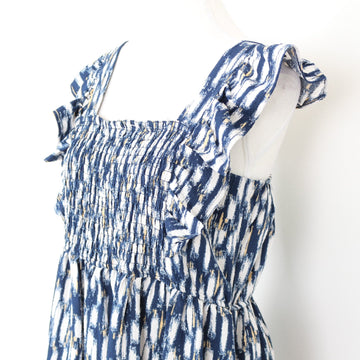 Blue, White and Yellow Summer Dress, Size M - 0
