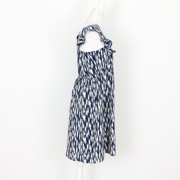 Blue, White and Yellow Summer Dress, Size M