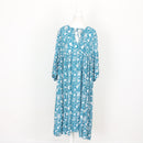 Blue and White Floral Midi Dress, Size XXL-1
