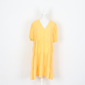 Bright Yellow Trapeze Dress, Size XL