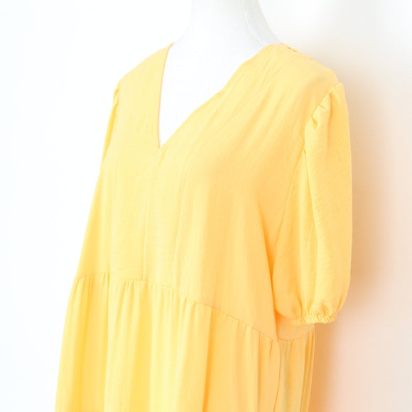 Bright Yellow Trapeze Dress, Size XL