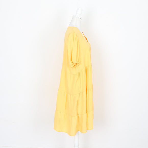Bright Yellow Trapeze Dress, Size XL