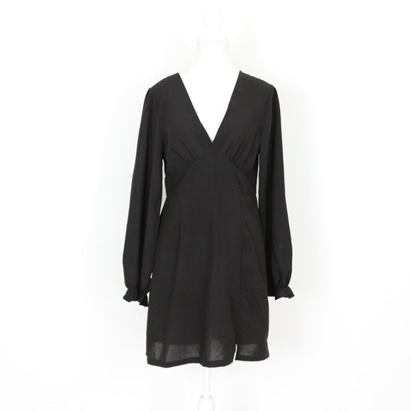 Shein Black Long-Sleeve Mini Dress, Size M