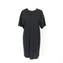 Woolworths Black T-Shirt Dress with Accent Sleeves, Size S-1