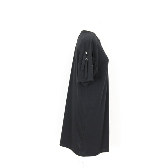 Woolworths Black T-Shirt Dress with Accent Sleeves, Size S