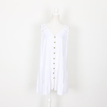 Woolworths White Linen Mini Dress, Size L