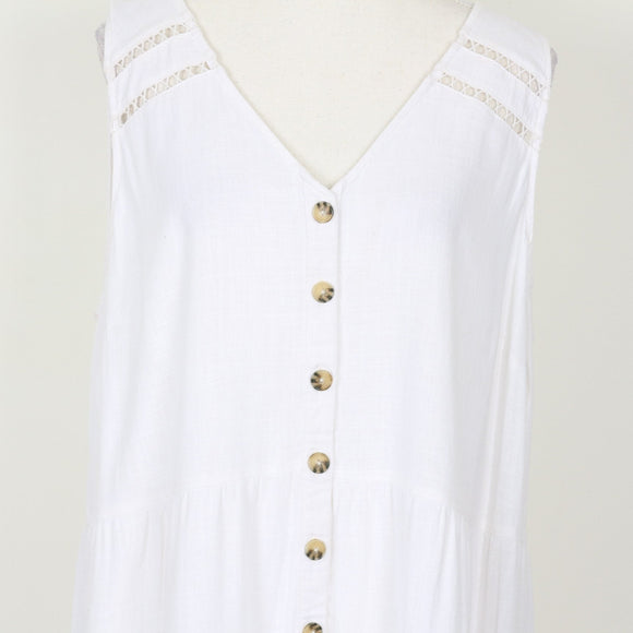 Woolworths White Linen Mini Dress, Size L