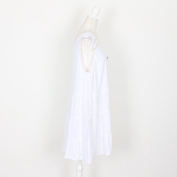 Woolworths White Linen Mini Dress, Size L