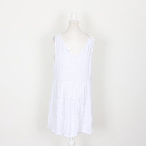 Woolworths White Linen Mini Dress, Size L