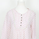 Old Khaki White and Pink Blouse, Size 6-4