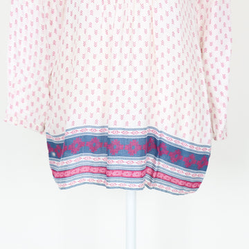 Old Khaki White and Pink Blouse, Size 6 - 0