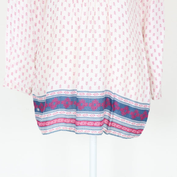 Old Khaki White and Pink Blouse, Size 6