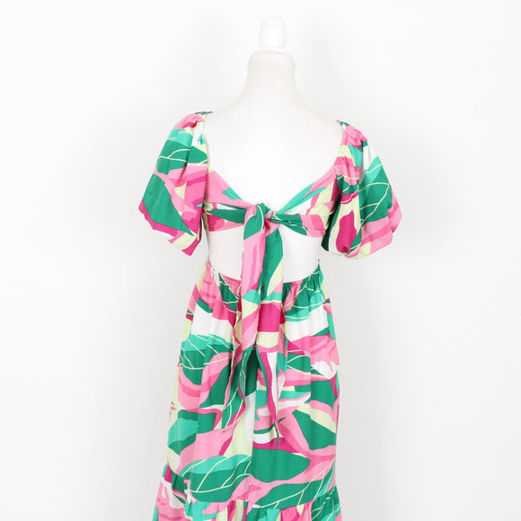 Green and Pink Maxi Dress, Size 8