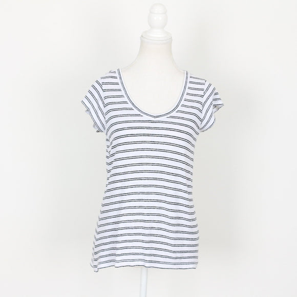 Country Road Striped V-Neck T-Shirt | Size XXS