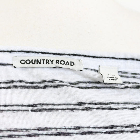 Country Road Striped V-Neck T-Shirt | Size XXS