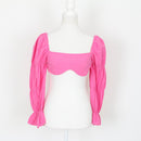 SHEIN Pink Tie-Front Blouse | Size XS-1