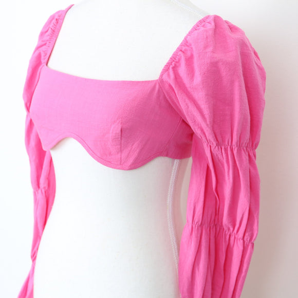 SHEIN Pink Tie-Front Blouse | Size XS