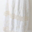 White Embroidered Dress with Gold Sequins | Size S-2