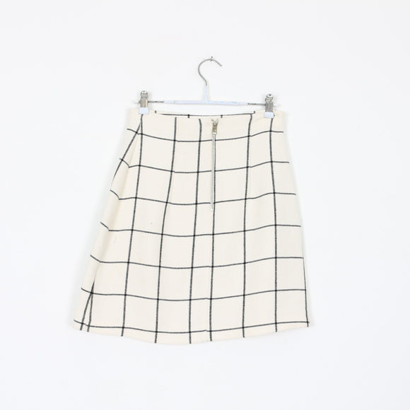 H&M Black & Cream Knit Mini Skirt | Size 6