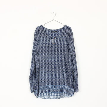 Woolworths Blue & White Blouse | Size 18