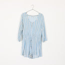 Cotton On Blue & White Striped Jumpsuit | Size M-1