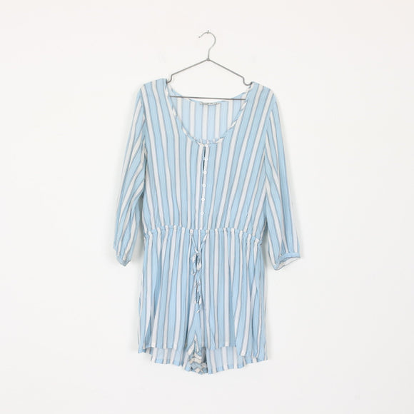 Cotton On Blue & White Striped Jumpsuit | Size M