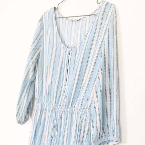 Cotton On Blue & White Striped Jumpsuit | Size M