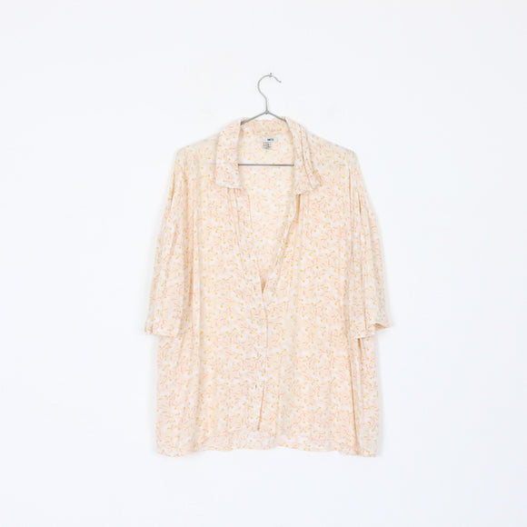 Beige Floral Blouse | Size L
