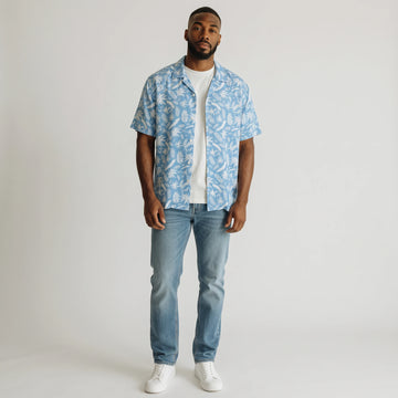 Woolworths Blue & White Printed Summer Shirt | Size XL - 0
