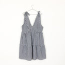 Black & White Gingham Dress with Tie-Up Straps | Size 2XL-1