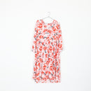 Red and pink trapeze dress - L-1
