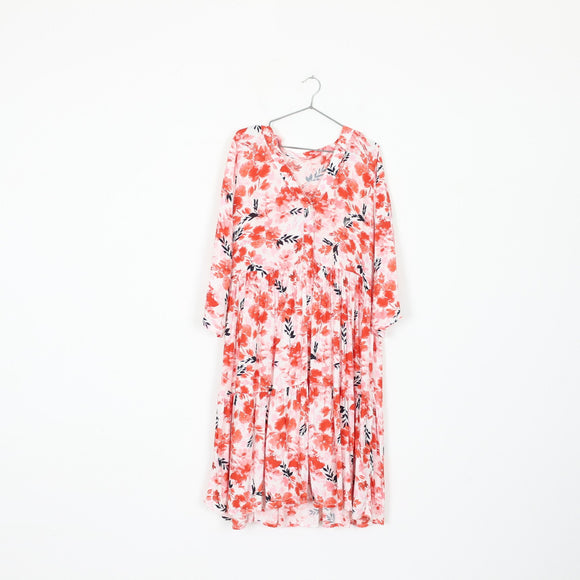 Red and pink trapeze dress - L