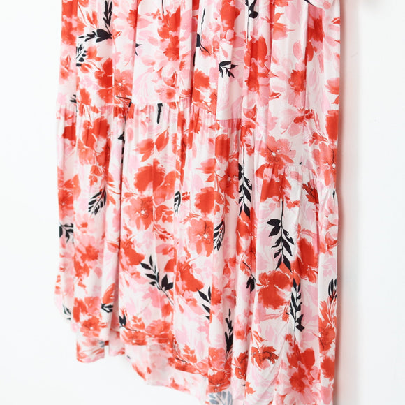 Red and pink trapeze dress - L