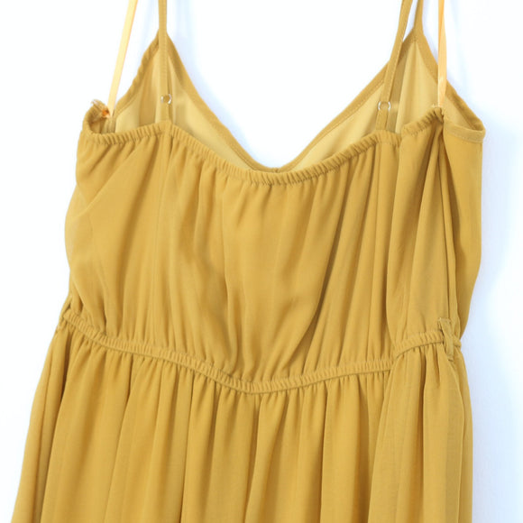 Mustard Chiffon Maxi Dress | Size 40