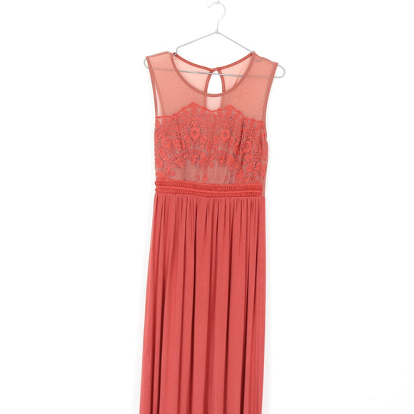 Burnt Orange Lace Maxi Dress | Size 34