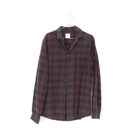 Black & Maroon Plaid Shirt | Size 34
